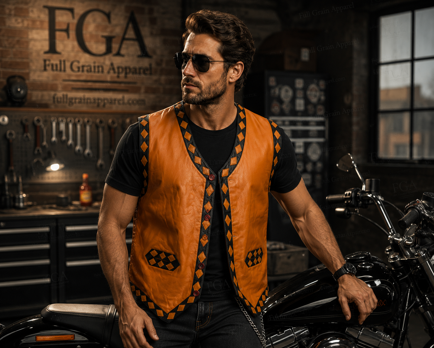 Men's Harley-Davidson Warriors Leather Motorcycle Vest | Full Grain Apparel