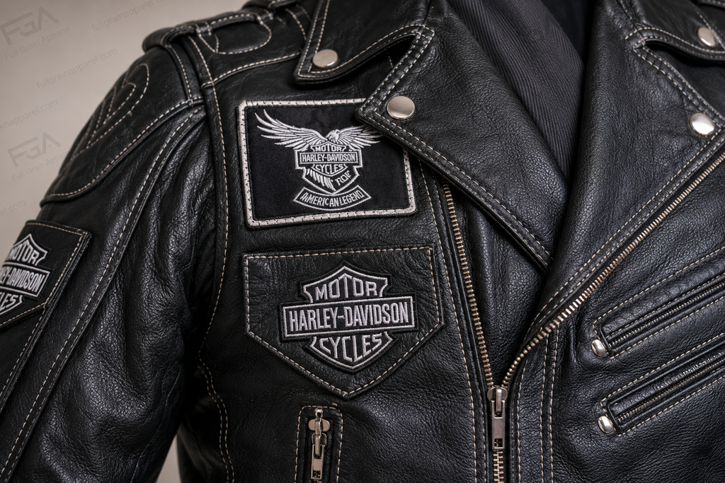 Harley-Davidson Men's Distressed Biker Leather Jacket | Full Grain Apparel