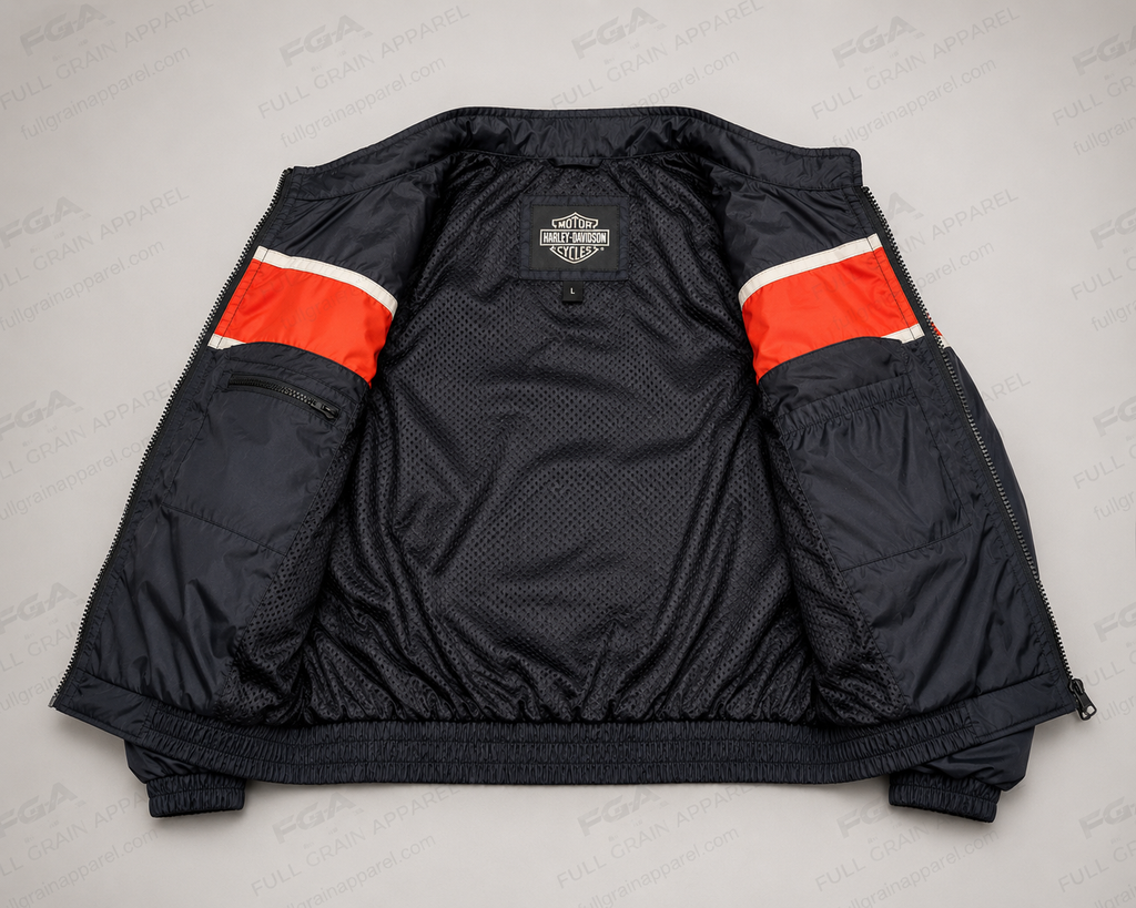 Men's Harley-Davidson Racing Black Orange Bomber Jacket
