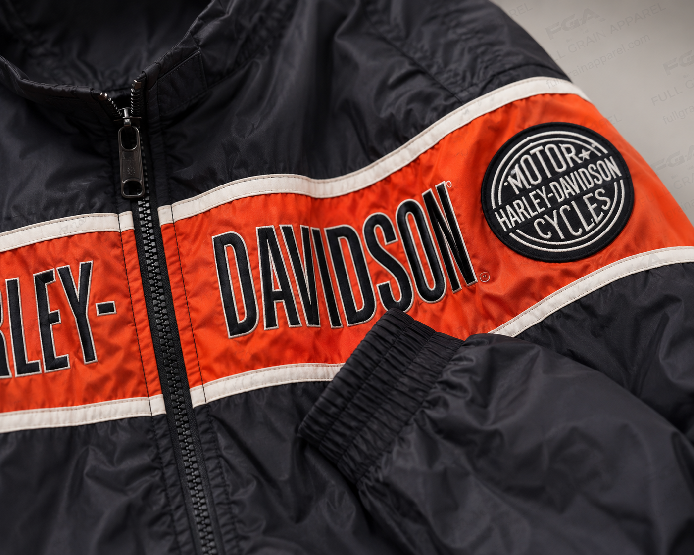 Men's Harley-Davidson Racing Black Orange Bomber Jacket