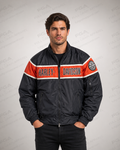 Men's Harley-Davidson Racing Black Orange Bomber Jacket