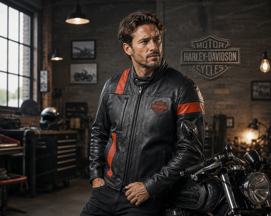 Men's Harley-Davidson Racing Stripe Leather Jacket | Full Grain Apparel