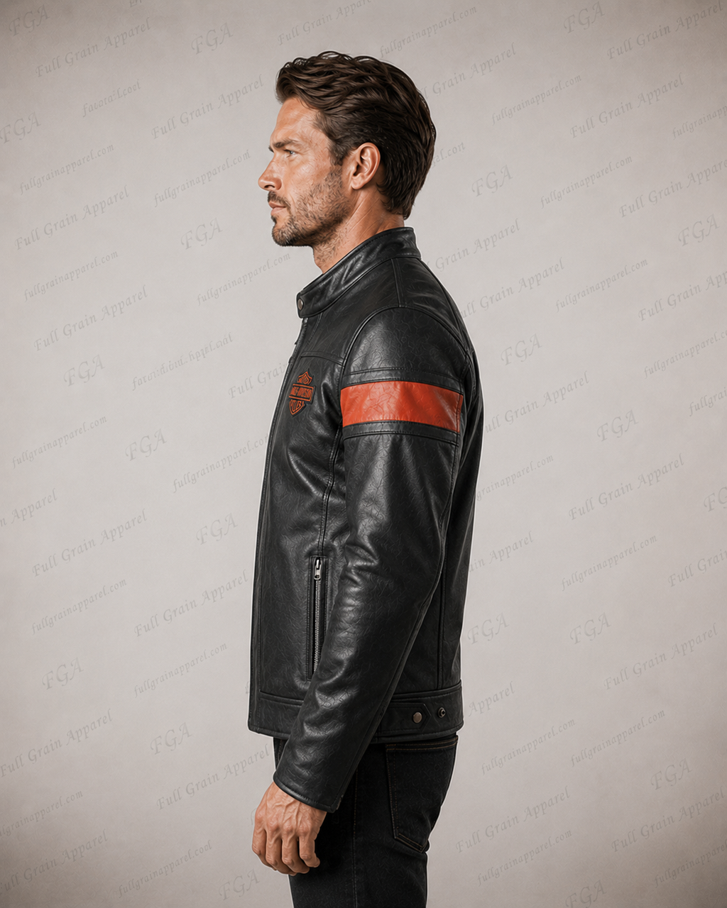 Men's Harley-Davidson Racing Stripe Leather Jacket | Full Grain Apparel
