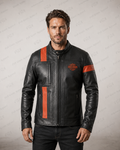 Men's Harley-Davidson Racing Stripe Leather Jacket | Full Grain Apparel