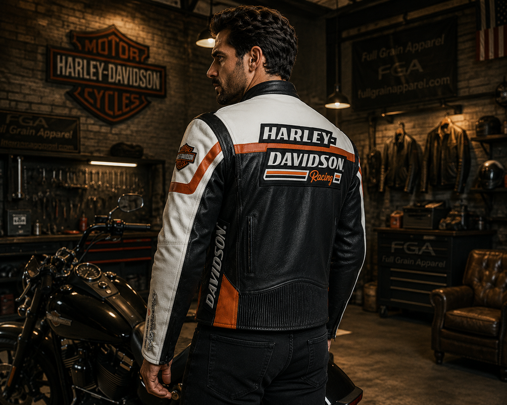 Men's Harley-Davidson Screamin’ Eagle Racing Leather Jacket |Full Grain Apparel