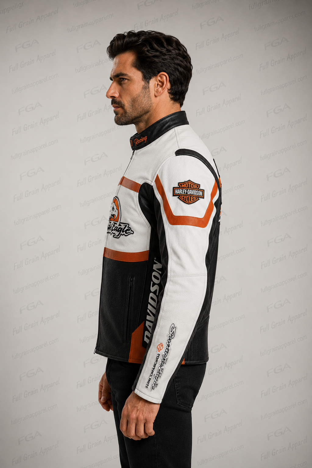 Men's Harley-Davidson Screamin’ Eagle Racing Leather Jacket |Full Grain Apparel