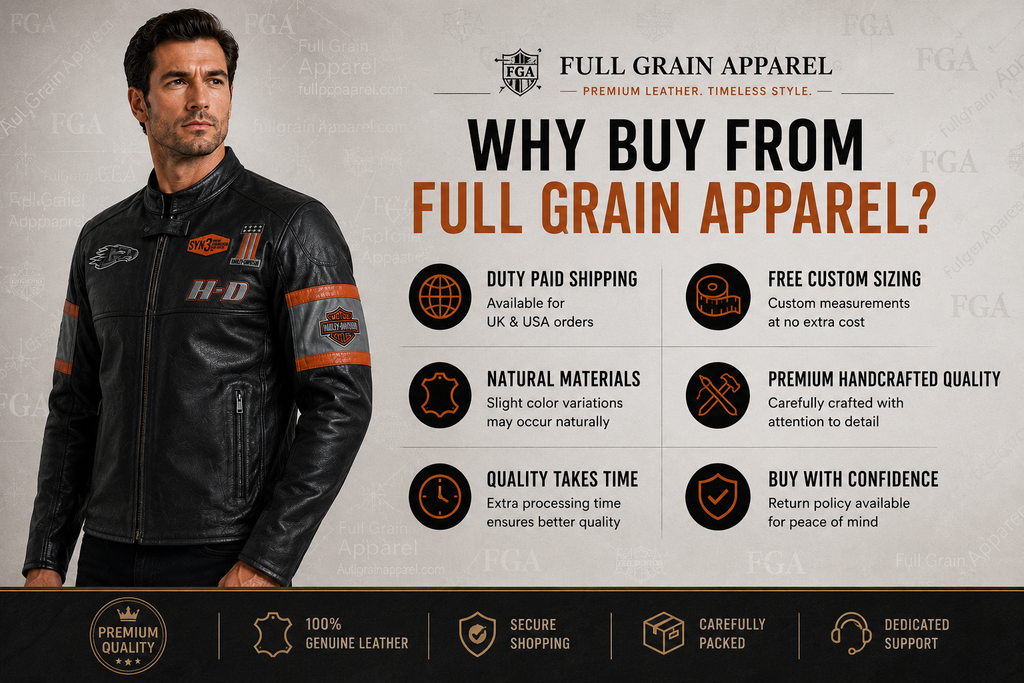 Men's Harley-Davidson Racing Leather Jacket | Full Grain Apparel