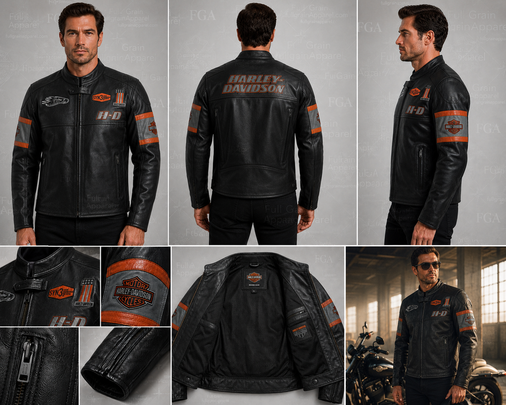Men's Harley-Davidson Racing Leather Jacket | Full Grain Apparel