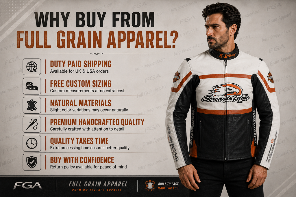 Men's Harley-Davidson Screamin’ Eagle Racing Leather Jacket |Full Grain Apparel