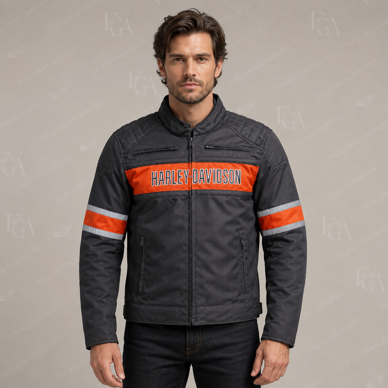Men's Harley-Davidson Black Textile Motorcycle Jacket | Full Grain Apparel