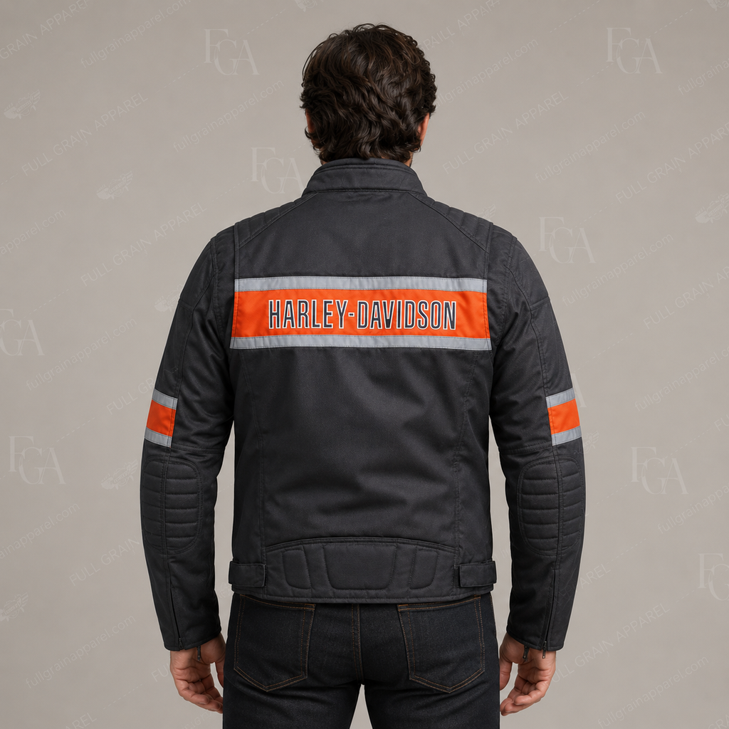 Men's Harley-Davidson Black Textile Motorcycle Jacket | Full Grain Apparel