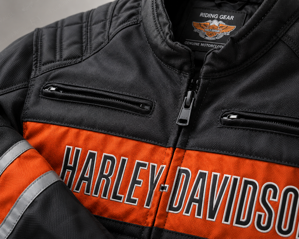 Men's Harley-Davidson Black Textile Motorcycle Jacket | Full Grain Apparel
