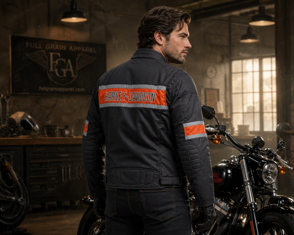 Men's Harley-Davidson Black Textile Motorcycle Jacket | Full Grain Apparel