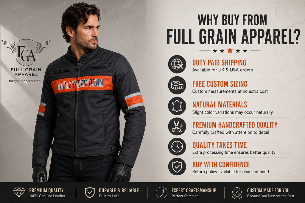 Men's Harley-Davidson Black Textile Motorcycle Jacket | Full Grain Apparel