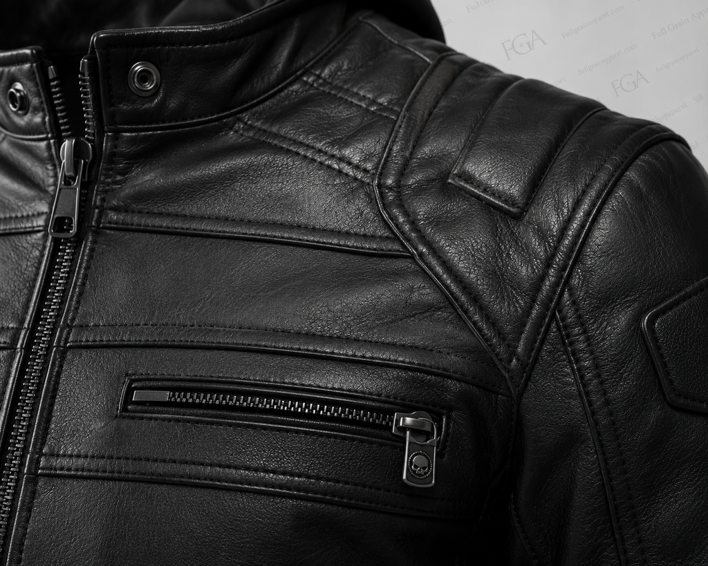 Harley-Davidson Skull Hooded Leather Jacket for Men | Full Grain Apparel