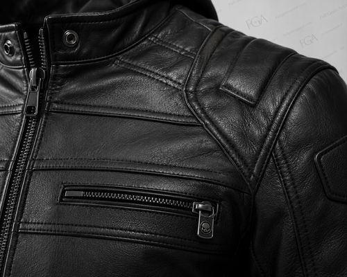 Harley-Davidson Skull Hooded Leather Jacket for Men – alternate product view 2