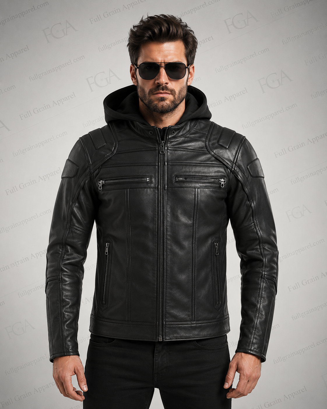Harley-Davidson Skull Hooded Leather Jacket for Men | Full Grain Apparel