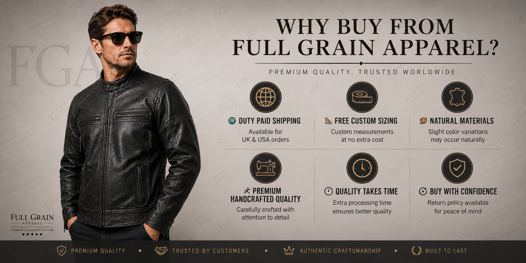 Men’s Harley-Davidson Cafe Racer Leather Jacket | Full Grain Apparel