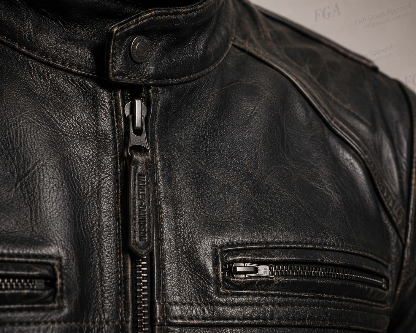 Men’s Harley-Davidson Cafe Racer Leather Jacket | Full Grain Apparel