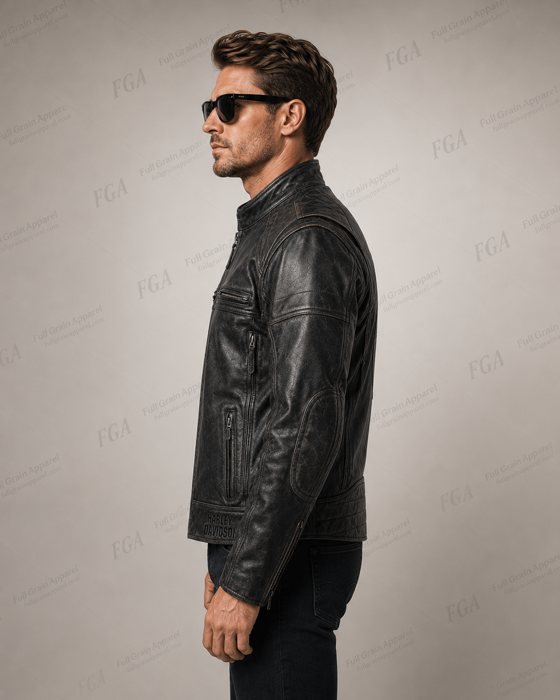 Men’s Harley-Davidson Cafe Racer Leather Jacket | Full Grain Apparel