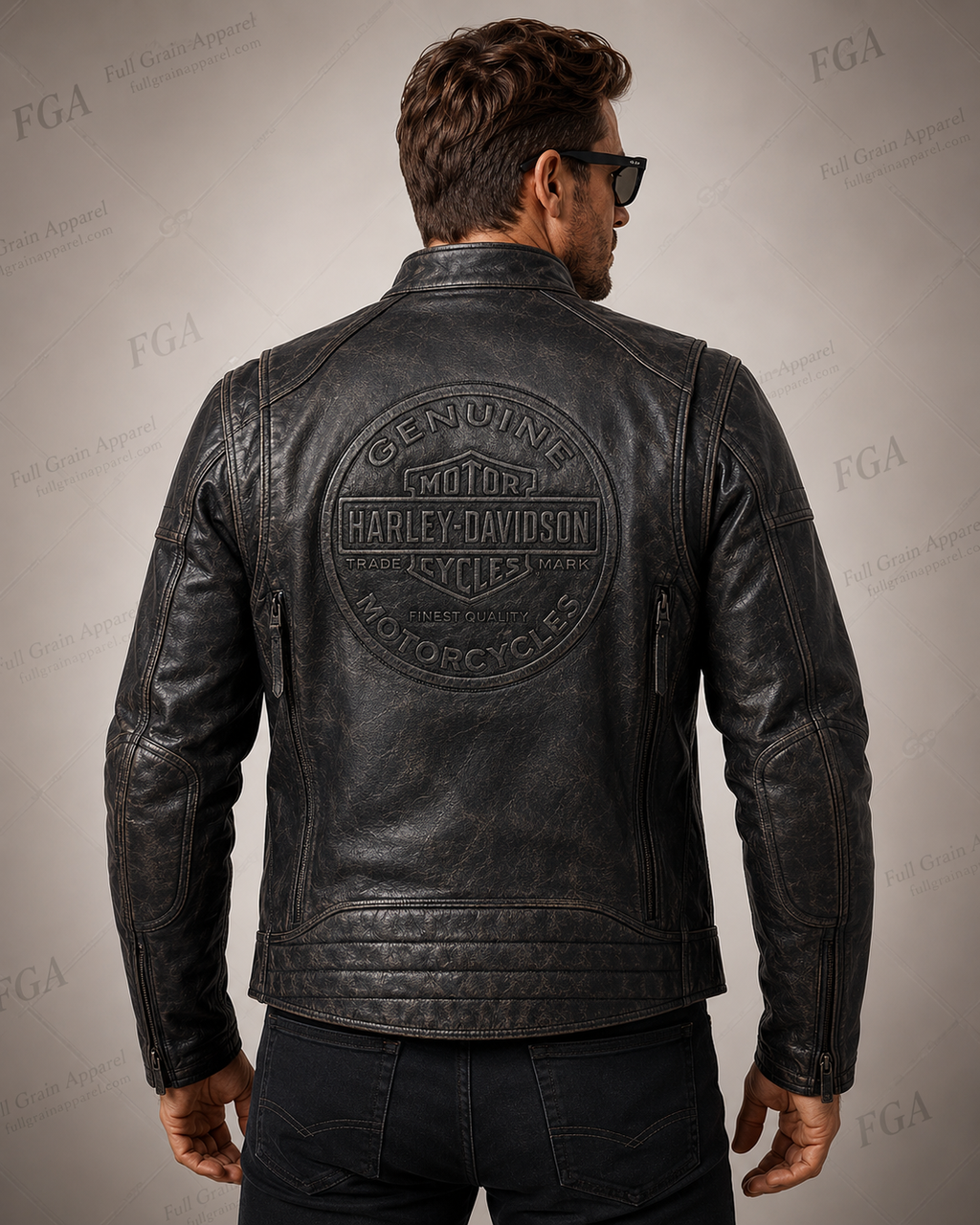 Men’s Harley-Davidson Cafe Racer Leather Jacket | Full Grain Apparel
