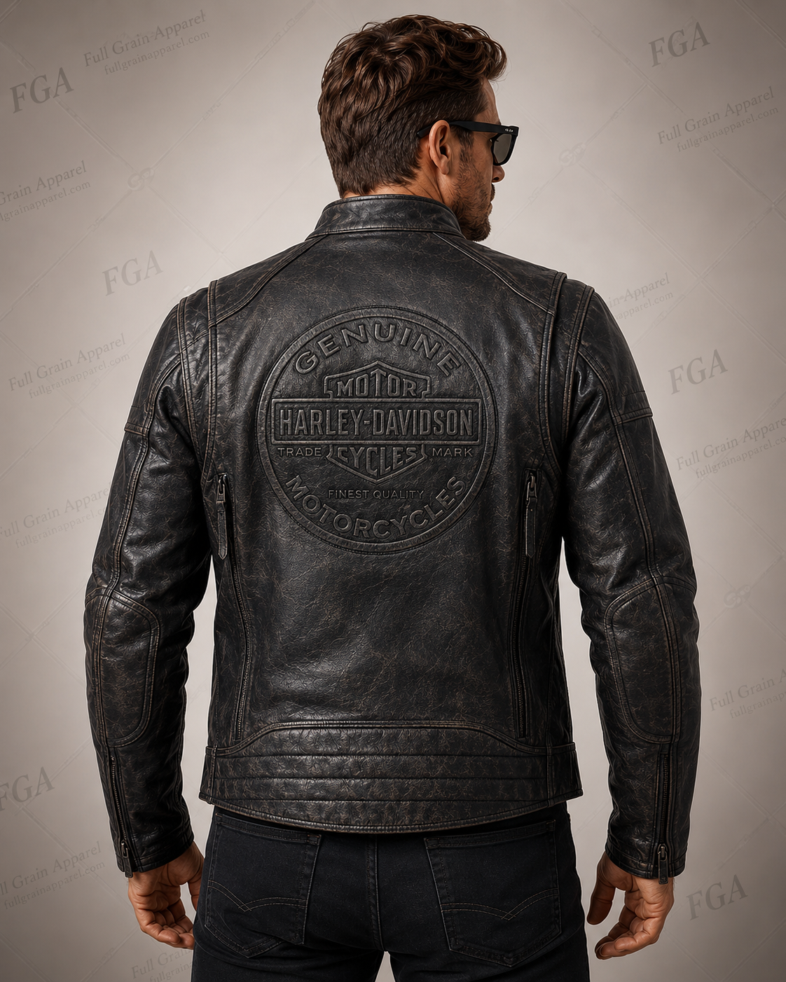 Men’s Harley-Davidson Cafe Racer Leather Jacket | Full Grain Apparel