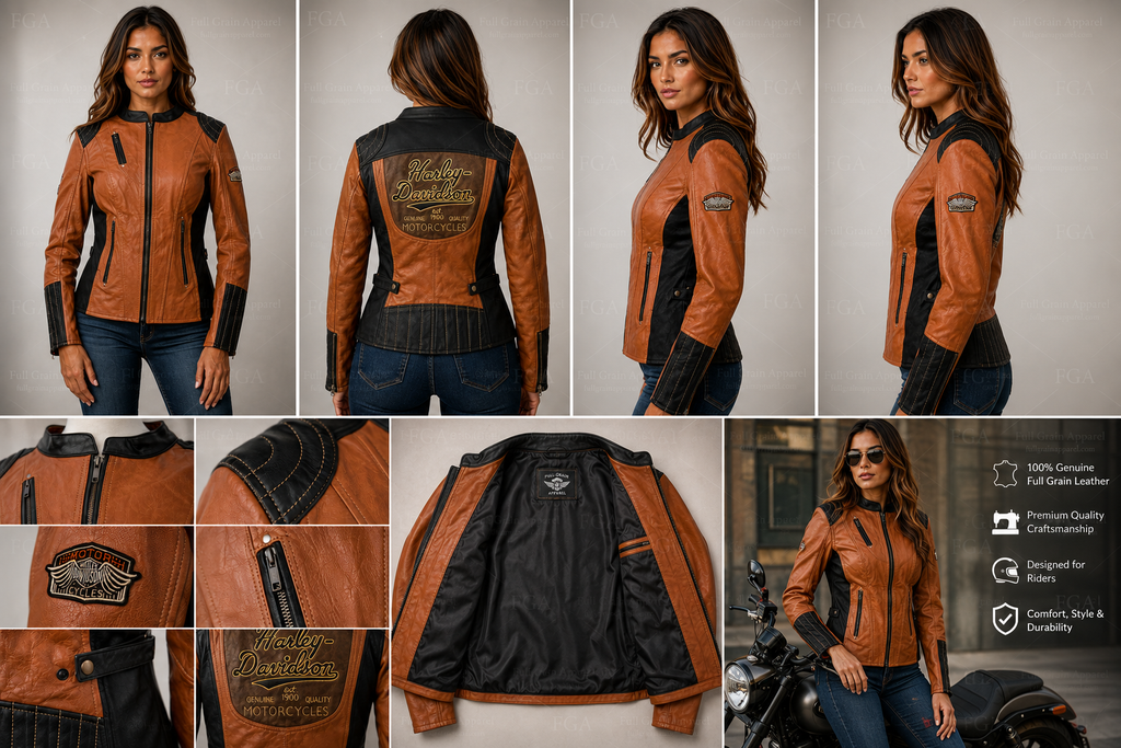 Women’s Harley-Davidson Leather Motorcycle Jacket | Full Grain Apparel