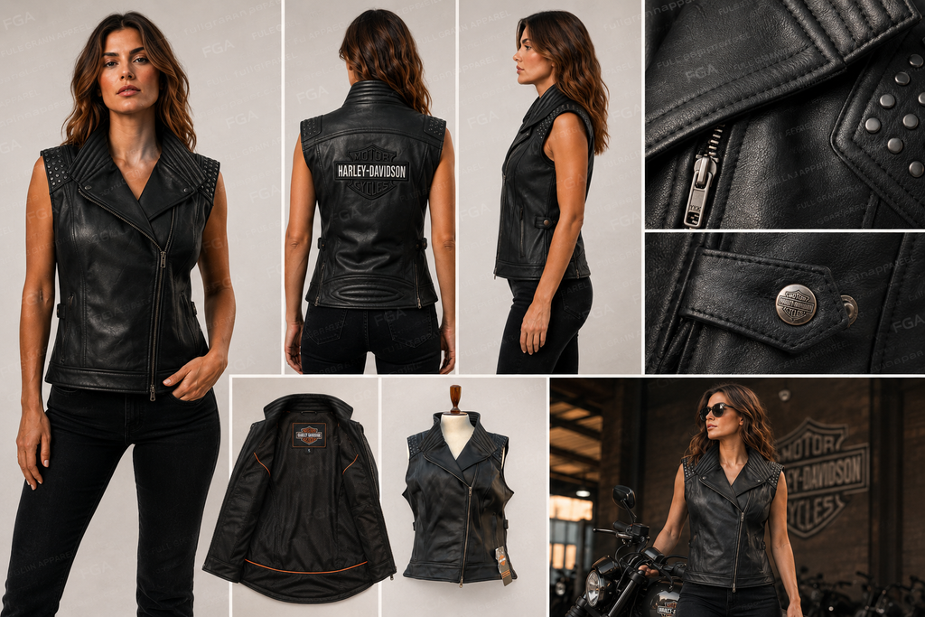 Women’s Harley-Davidson Leather Motorcycle Vest | Full Grain Apparel