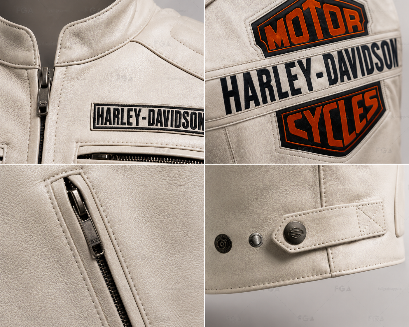 Men’s Harley-Davidson White Leather Biker Vest | Full Grain Apparel