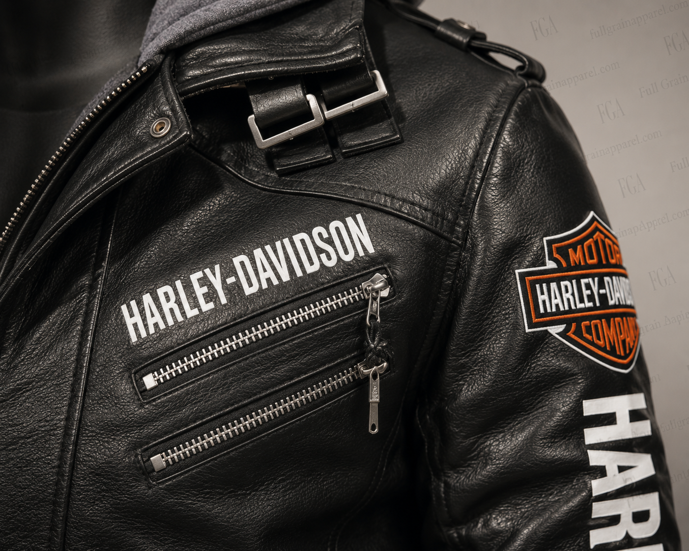 Harley-Davidson Hooded Leather Jacket for Men | Full Grain Apparel