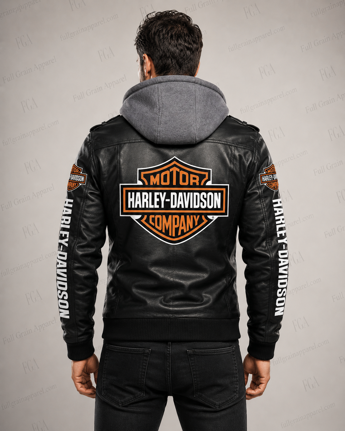 Harley-Davidson Hooded Leather Jacket for Men | Full Grain Apparel