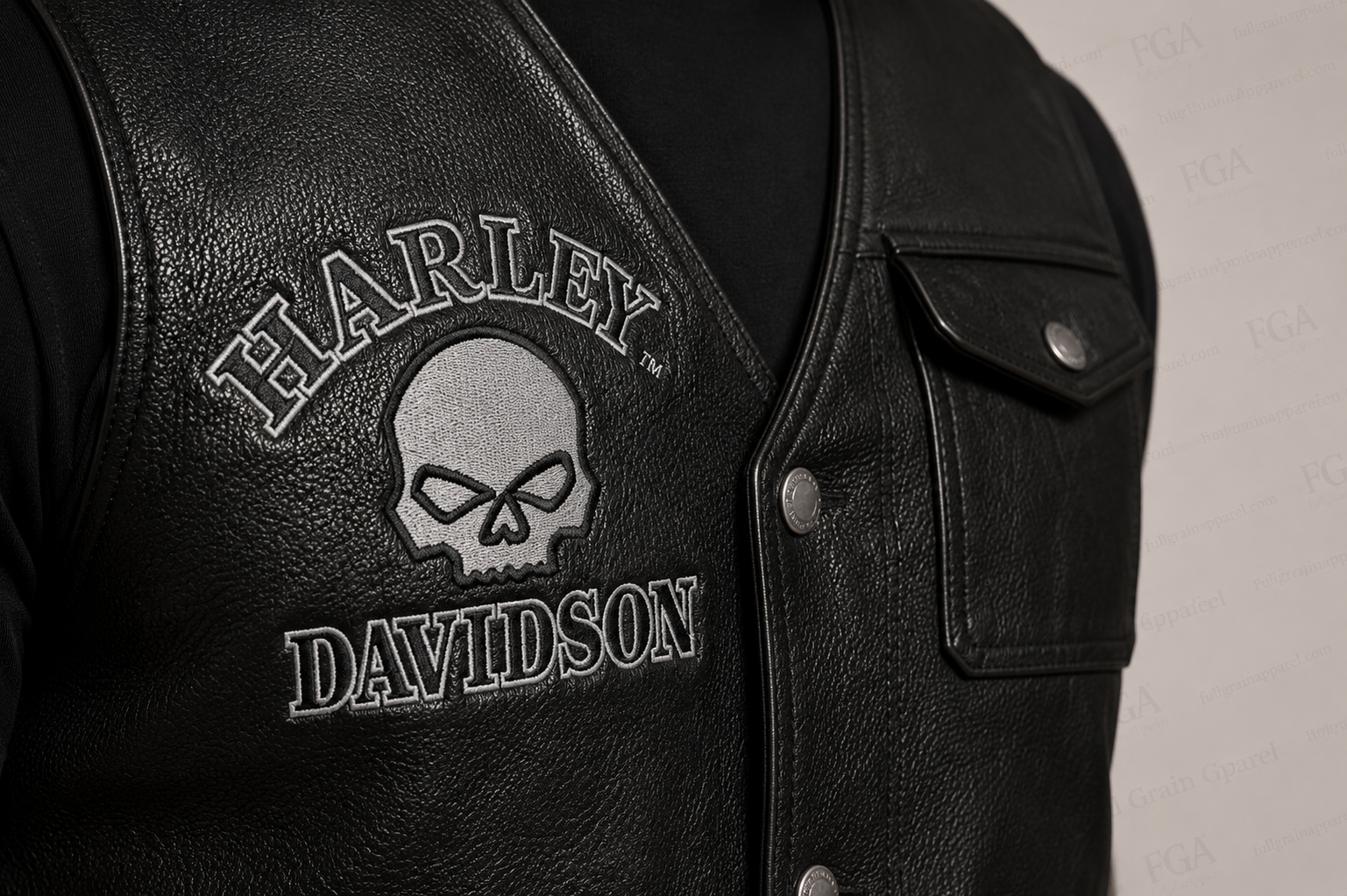 Harley-Davidson Skull Motorcycle Vest for Men | Full Grain Apparel