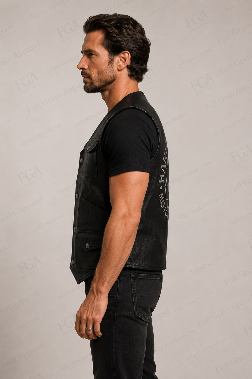 Harley-Davidson Skull Motorcycle Vest for Men | Full Grain Apparel