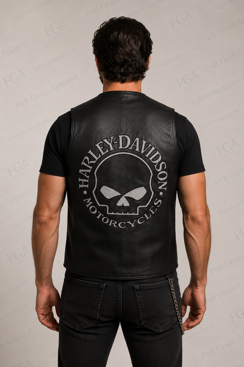 Harley-Davidson Skull Motorcycle Vest for Men | Full Grain Apparel