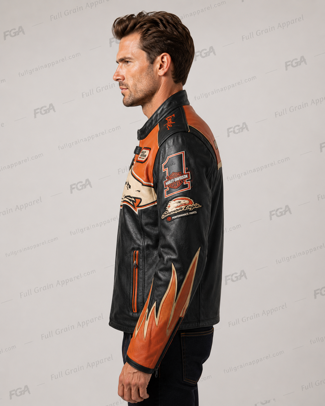 Men’s Harley-Davidson Racing Leather Jacket | Full Grain Apparel