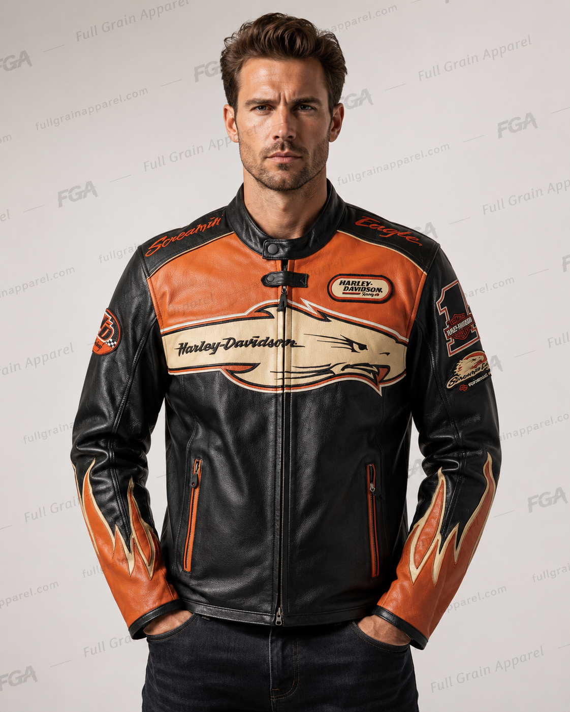 Men’s Harley-Davidson Racing Leather Jacket | Full Grain Apparel