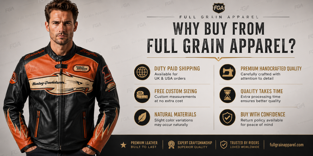 Men’s Harley-Davidson Racing Leather Jacket | Full Grain Apparel