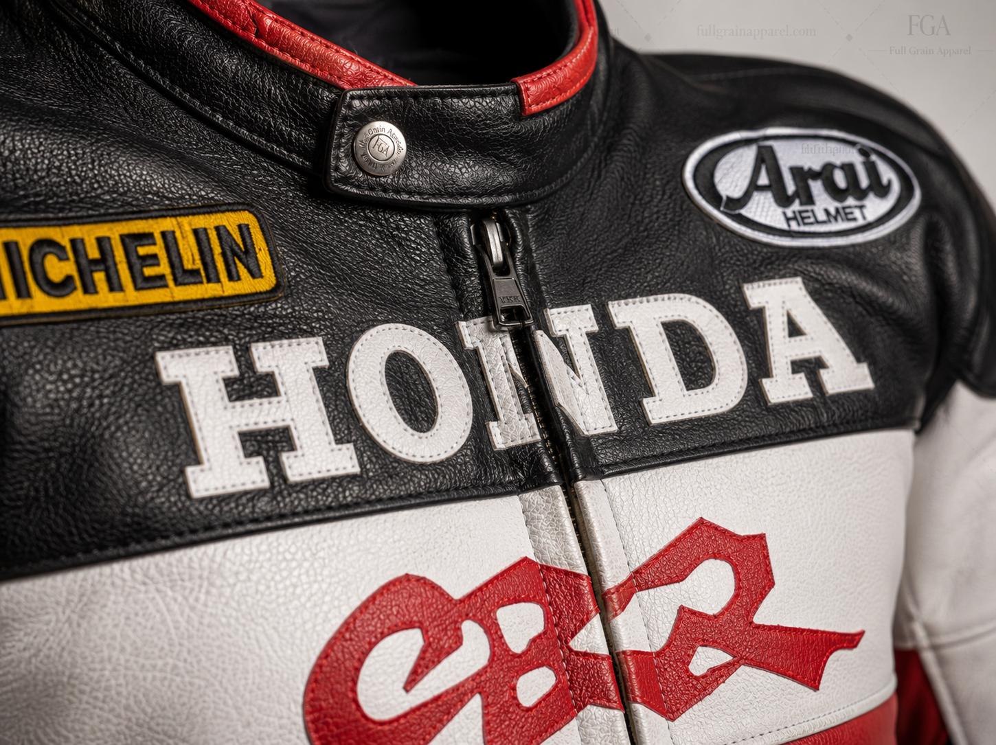 Men's Honda CBR Leather Racing Jacket By Full Grain Apparel
