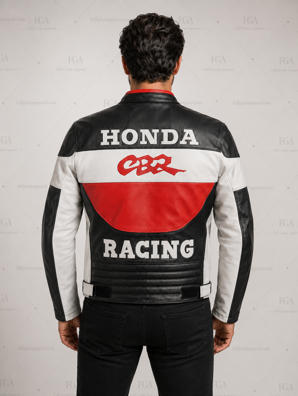 Men's Honda CBR Leather Racing Jacket By Full Grain Apparel