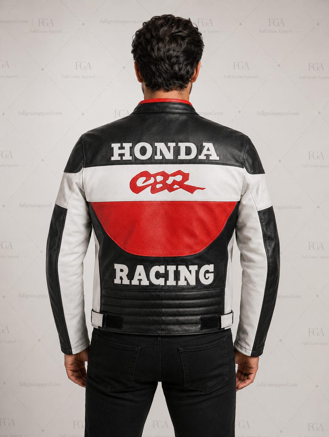 Men's Honda CBR Leather Racing Jacket By Full Grain Apparel