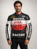 Men's Honda CBR Leather Racing Jacket By Full Grain Apparel