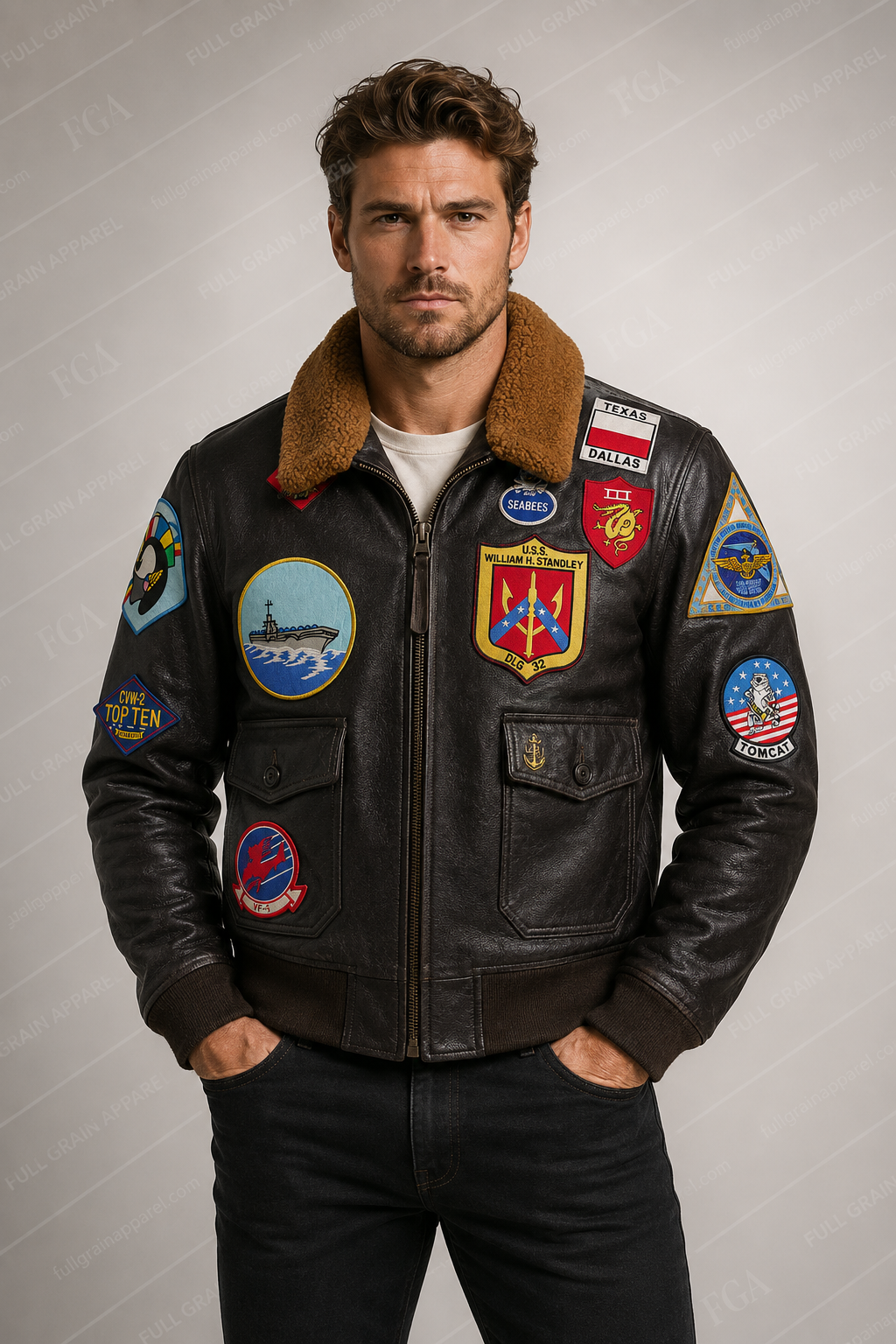 Men's Top Gun G-1 Naval Aviator Leather Jacket | Full Grain Apparel