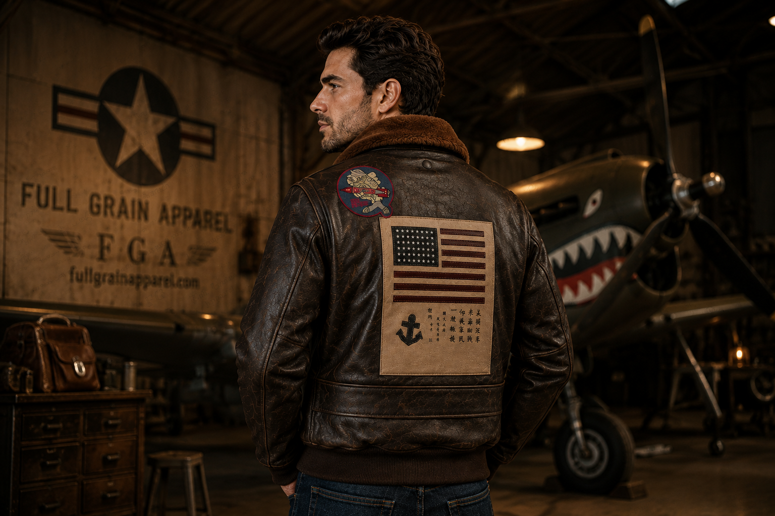 Men's Type G-1 Navy Flight Leather Jacket | Full Grain Apparel