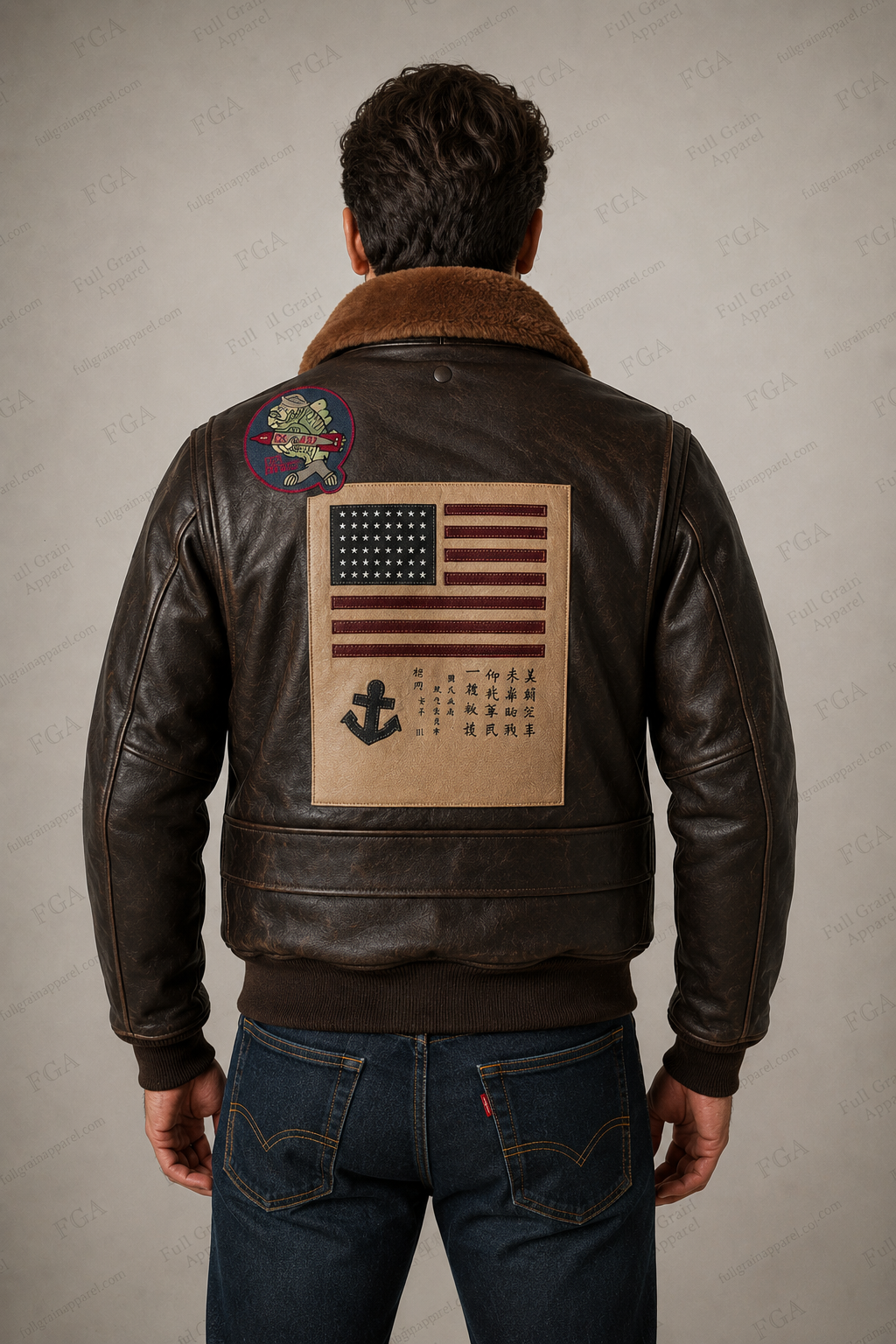 Men's Type G-1 Navy Flight Leather Jacket | Full Grain Apparel