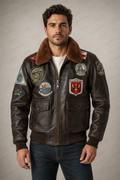 Men's Type G-1 Navy Flight Leather Jacket | Full Grain Apparel