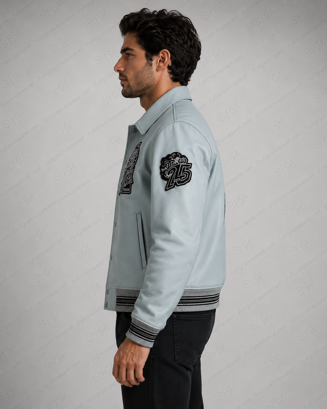 Men's Avirex 75 Leather Varsity Jacket | Full Grain Apparel