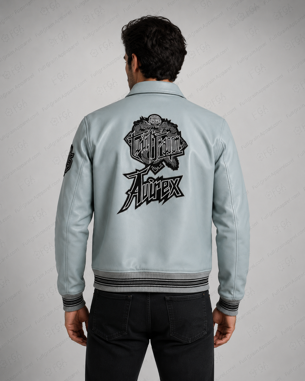 Men's Avirex 75 Leather Varsity Jacket | Full Grain Apparel