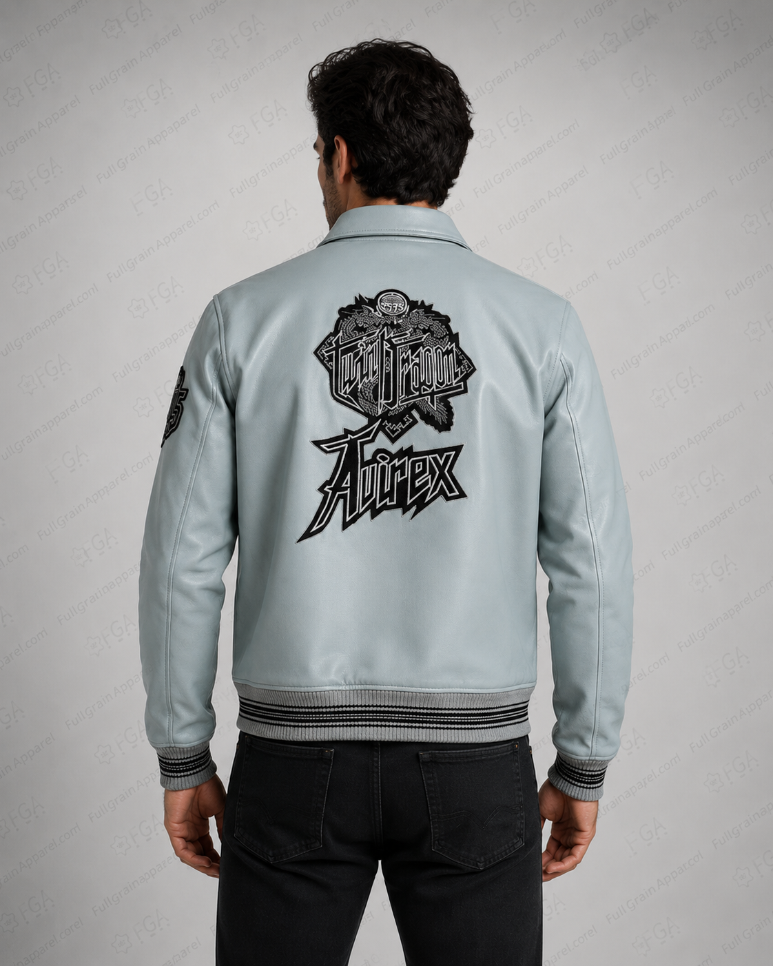 Men's Avirex 75 Leather Varsity Jacket | Full Grain Apparel