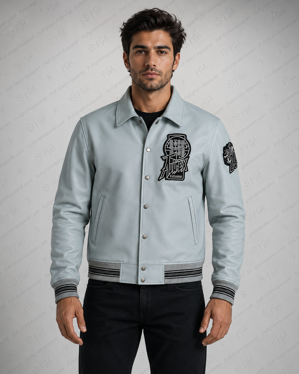 Men's Avirex 75 Leather Varsity Jacket | Full Grain Apparel