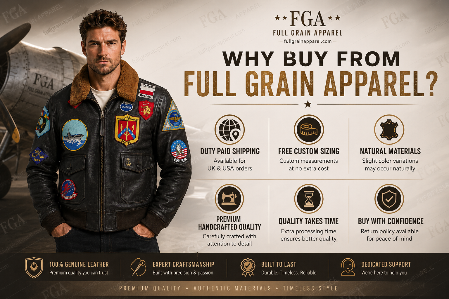 Men's Top Gun G-1 Naval Aviator Leather Jacket | Full Grain Apparel